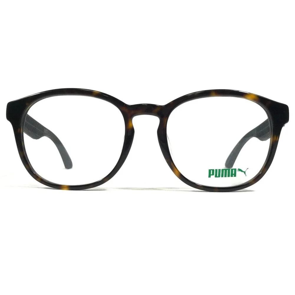 Puma Eyeglasses Frames PU00430A 009 Brown Suede Leather Tortoise 53-20-140